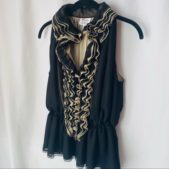 Robert Rodriguez Ruffled Top Blouse Medium EUC - Picture 5 of 14